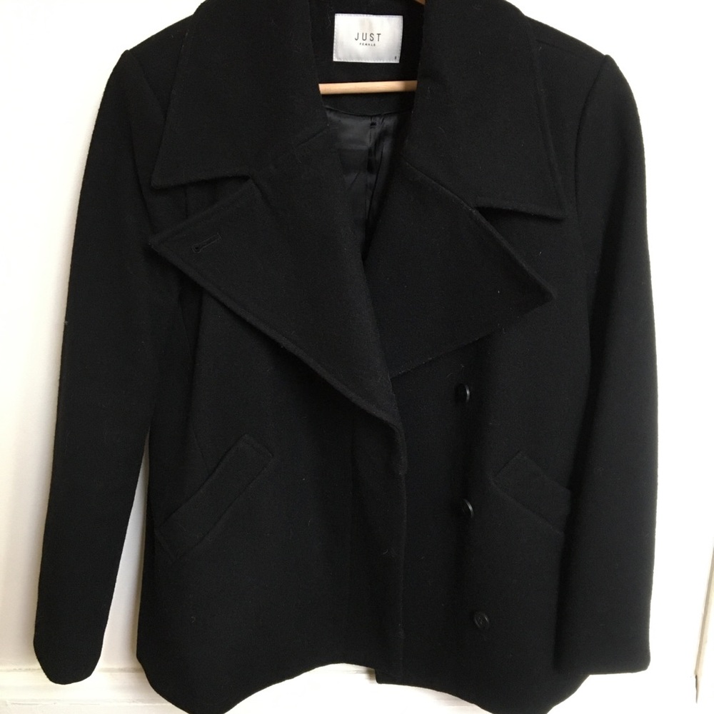 Just Female Black Pea Coat - Picture 5 of 8